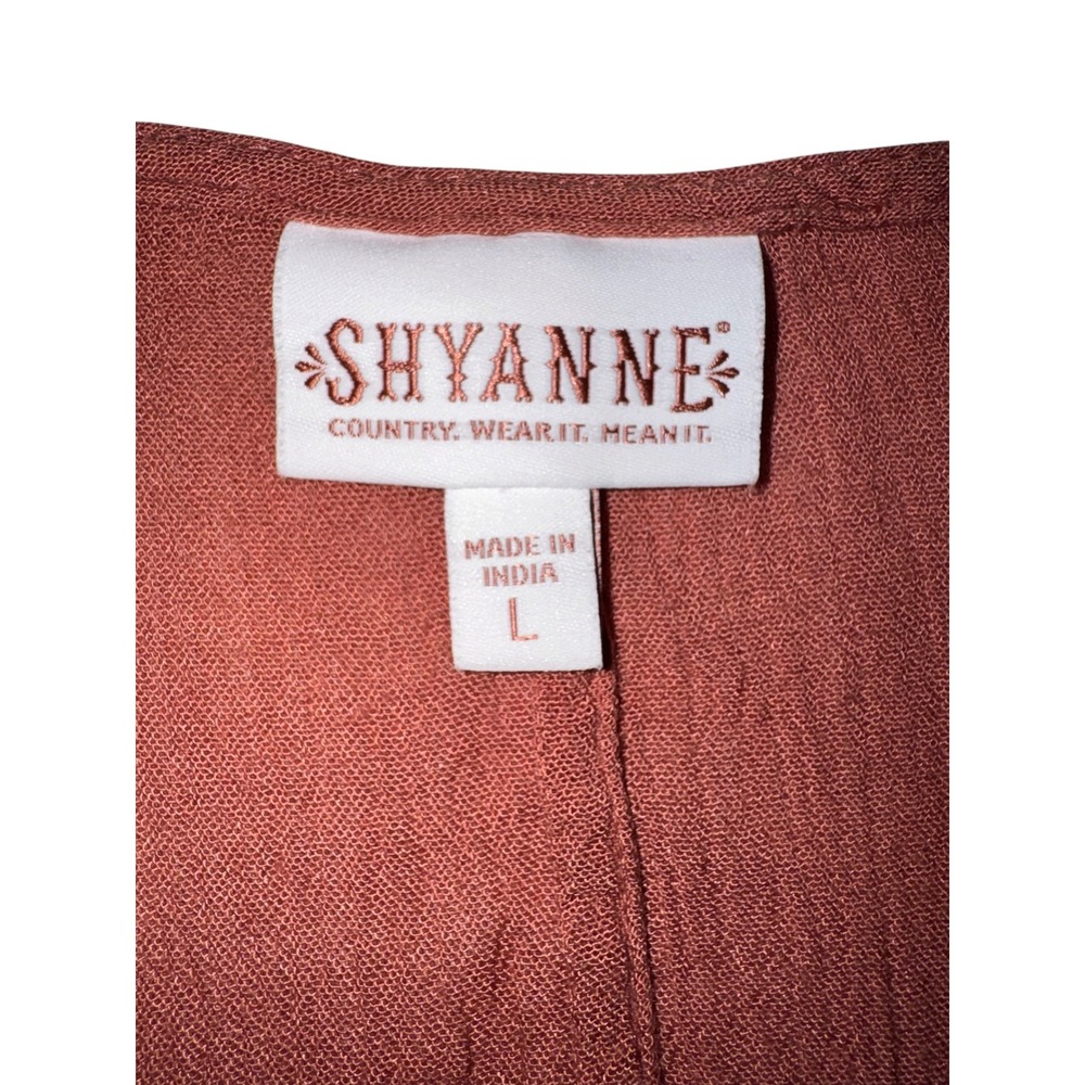 Shyanne Rust Tiered Ruffle Embroidered Tank Top - Picture 7 of 10